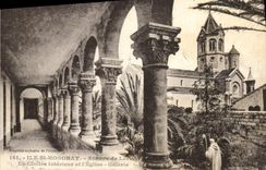 VINTAGE POSTCARD Island St Honorat Abbey of Lerins the interior cloister and the church Gallery