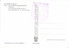 POSTAL MODERNA la margarita Saint la terraza de Bazaine y su reloj se eleva en la parte inferior de Cannes