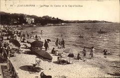 CPA Juan les Pins La Plage du Casion et le Cap d'Antibes 