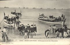 POSTAL Juan de la VENDIMIA la descarga de los pinos de la escuadrilla de Militaria