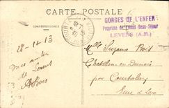 Catarata de Levens de la POSTAL de la VENDIMIA del infierno