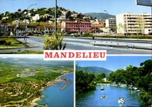 POSTAL MODERNA Mandelieu dimensiona azul la colina la playa Siagne