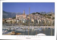 POSTAL MODERNA Menton barcos