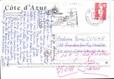 POSTAL MODERNA Menton la ciudad vieja de los barcos