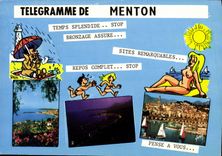 CPM Menton Telegramme 