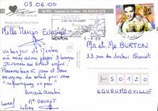 POSTAL MODERNA Menton dimensión del azul