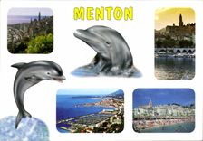 POSTAL MODERNA Menton dimensión del delfín azul