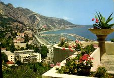 POSTAL MODERNA Menton perla de Francia el puerto de Garavan y de la frontera italiana libre