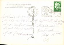 POSTAL MODERNA Menton perla de Francia el puerto de Garavan y de la frontera italiana libre