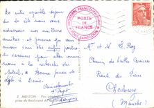 POSTAL MODERNA Menton bulevar tomado visión de Garavan
