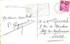 POSTAL de la VENDIMIA Menton la ciudad y los jardines