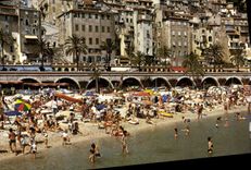 POSTAL MODERNA Menton la playa y los sablettes