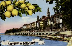 POSTAL MODERNA Menton recordar Menton de limones