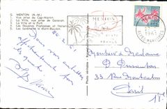 POSTAL de la VENDIMIA Menton a recordar