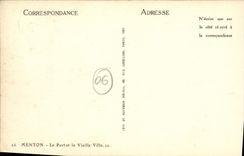 CPA Menton Le Port et la Vieille ville Bateau