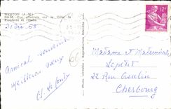 De la VENDIMIA de la POSTAL opinión Menton sobre la ciudad la frontera y la Italia