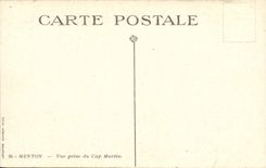 CPA Menton Vue Prise Du Cap Martin