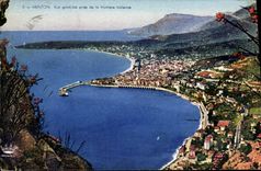 CPA Menton Vue Generale Prise de la Frontiere italienne 
