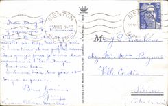 CPA Menton Vue Generale Prise de la Frontiere italienne 