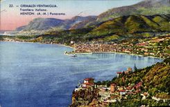 POSTAL Menton Grimaldi Ventimiglia de la VENDIMIA