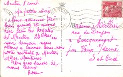 POSTAL Menton Grimaldi Ventimiglia de la VENDIMIA