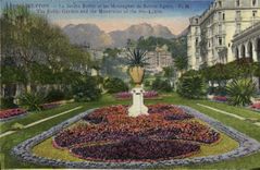 CPA Menton Le jardin public et les montagnes de Sainte Agnes 