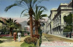 CPA Menton Le Jardin Public et le Casino Municipal