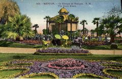 POSTAL de la VENDIMIA Menton el quiosco de la música