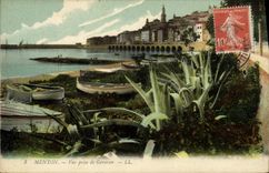 POSTAL Menton vista De Garavan de la VENDIMIA