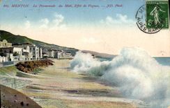 CPA Menton La promenade du Midi Effet de vagues 