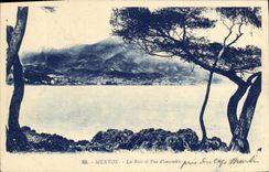 POSTAL de la VENDIMIA Menton la bahía y el cuadro total