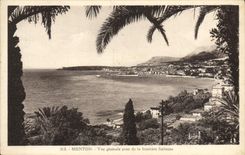 CPA Menton Vue Generale Prise de la Frontiere italienne 