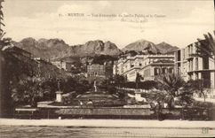 Cuadro Menton total de la POSTAL de la VENDIMIA del jardín público y del casino