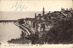 CPA Menton Le Port et la Vieille Ville