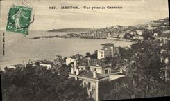 CPA Menton Vue Prise de Garavan