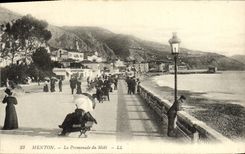 CPA Menton La Promenade Du Midi