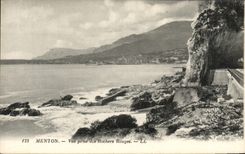 CPA Menton Vue Prise des Rochers Rouges