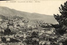 CPA Menton Vue Generale Cote Ouest