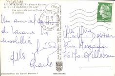 POSTAL MODERNA opinión de la playa de Napoule sobre la playa y el castillo