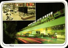 CPM Nice Riviera Cote D'Azur L'aeroport La nuit 