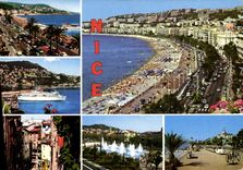 POSTAL MODERNA Niza la dimensión de riviera francesa azul