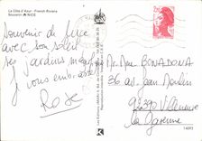 POSTAL MODERNA Niza la dimensión de riviera francesa azul