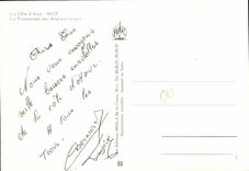 POSTAL MODERNA Niza azul de las dimensiones la caminata del inglés la noche