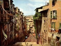 MODERN CARD Nice Street Guigonis in the Nice old man