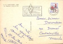 POSTAL MODERNA Niza dimensiones Napoleon saliente azul del puerto del barco