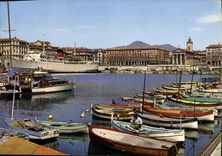 POSTAL MODERNA Niza el puerto dimensiona los barcos azules