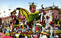VINTAGE POSTCARD Carnival Of Nice Prince of tourism and the gaite