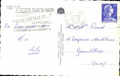 POSTAL de la VENDIMIA Niza la caminata del barco inglés del Gallus