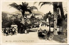 VINTAGE POSTCARD Nice Gardens of King Albert 1st and the casino