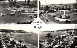 Recuerdo de la POSTAL de la VENDIMIA Niza de la dimensión del azul